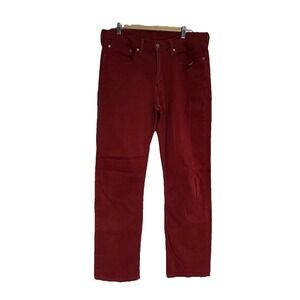Levis 514 Straight Fit Pants‎ Mens W34 L32 Maroon Red Jeans